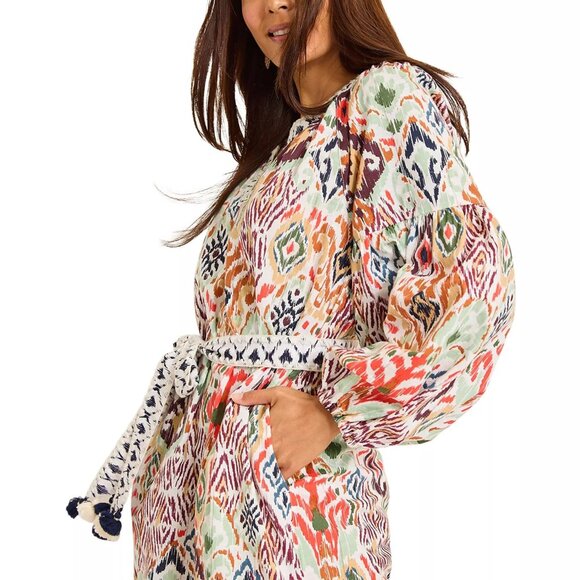 229$ Tommy Bahama Vista Cove Belted Fit and Flare Midi Dress Womens Size M White - Picture 4 of 4